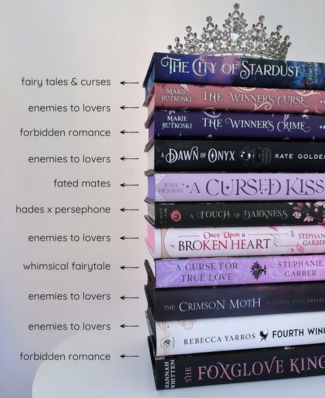 fantasy romance book stack ♡ qotd — what is something you're excited for? 🏹 books featured ♡ the city of stardust | georgi summers | @fairyloot edition ♡ the winners curse | marie rutkoski | @illumicrate edition ♡ the winners crime | marie rutkoski | @illumicrate edition ♡ a dawn of onyx | kate golden ♡ a cursed kiss | jenny hickman | @the.butterfly.bookclub edition ♡ a touch of darkness | scarlett st clair | @thebookishbox edition ♡ once upon a broken heart | stephanie garber ♡ a curse ... Once Upon A Broken Book, Dark Fantasy Romance Books, Cute Books To Read, Romance Book Stack, Winners Curse, Scarlett St Clair, The Winners Curse, Fantasy Romance Book, Romance Books To Read