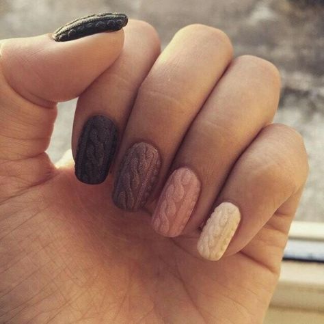 This Is the Coziest Way to Wear Nail Polish This Winter Unghie Nail Art, Nagellack Trends, Sweater Nails, Nail Art Inspiration, Manicure E Pedicure, Gorgeous Nails, Love Nails, Nail Trends, Winter Nails