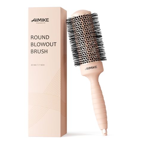 PRICES MAY VARY. Nano Silver Ion Infused Tech Round Hair Brush: AIMIKE nano round brush will emits negative ions while blow drying, which helps seal cuticles and reduce unwanted flyaways and frizz for a sleek shiny hair. And its nano silver tech decides its hygienic feature and longer lifespan Ceramic Coated Round Brush for Blow Drying: Ceramic coat aluminium barrel that allows quicker airflow, heats up faster and distributes heat evenly. Round brush helps reduce half hair drying time and avoid Wishlist Christmas, Round Hair Brush, Hair Drying, Roller Brush, Round Brush, Blow Out, Hair Dresser, Blow Dryer, Luxury Hair