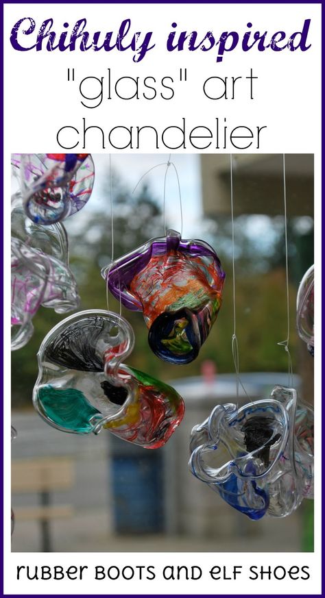 Make Dale Chihuly inspired art with kindergarten children. Chihuly Art Projects For Kids, Dale Chihuly Art Projects, Chihuly Art Projects, Dale Chihuly Art, School Auction Art Projects, Chihuly Chandelier, Art Chandelier, Class Art Projects, School Auction