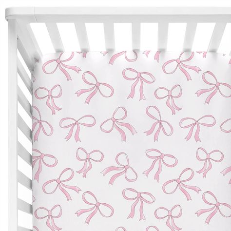 Baby Girl Bow Theme Nursery, Bow Theme Nursery, Bow Nursery Theme Girl, Bow Themed Nursery, Pink Bow Nursery, Dainty Nursery, Swan Princess Nursery, Magnolia Nursery, Coquette Nursery