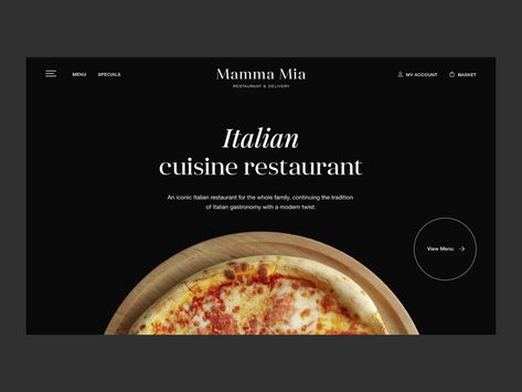 Mamma Mia – Italian restaurant & Food delivery by Elizaveta Schukina Salad Website Design, Italian Restaurant Website, Italian Restaurant Website Design, Italian Restaurant Food, Website Menu Design, Italian Food Photography, Italian Food Restaurant, Salad Shop, Restaurant Website Design