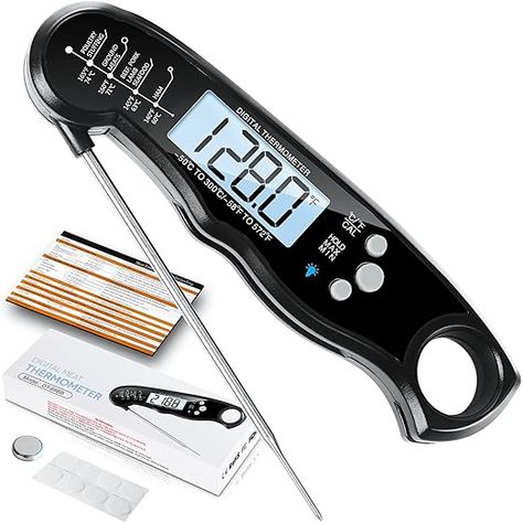 Instant Read Meat Thermometer for Grill and Cooking Deep Fry Fish, Fish Potatoes, Fry Fish, Cooking Thermometers, Beef Steaks, Digital Meat Thermometer, Outdoor Grilling, Digital Food, Meat Thermometer