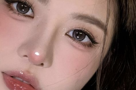 portrait of a beautiful woman with a cute and innocent eye makeup look aka tear bag eyes Douyin Aegyo Sal, Korean Makeup Aegyo Sal, Agyeosal Makeup, Aeyogsal Makeup, Aegyo Sal Tutorial, Aegyo Makeup, Aegyosal Makeup, Aegyo Sal Makeup, Make Your Eyes Look Bigger