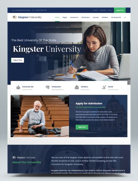 Education HTML Website Template School Website Templates, Insurance Website, College Website, Websites For Students, Minimalist Theme, Webpage Template, Website Examples, Html Website Templates, Grad Student