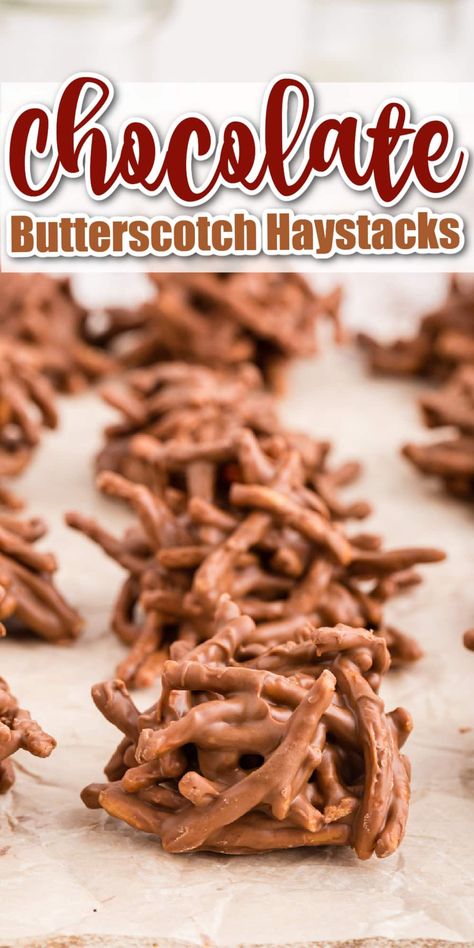 Chocolate Haystacks Recipe, Chocolate Haystack Cookies, Fudge Peppermint, Butterscotch Haystacks, Desert Board, Chocolate Haystacks, Haystack Cookies, Haystacks Recipe, Snack Dishes