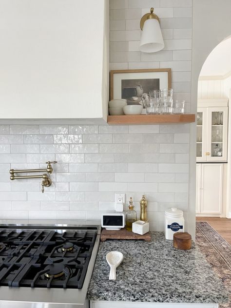 Wall Splash Kitchen Backsplash, Simple White Tile Backsplash, Grey And White Subway Tile Backsplash, Wellfleet Coconut Tile, What To Do With A Small Wall In Kitchen, White Ceramic Tile Backsplash Kitchen, Old House Kitchen Backsplash, Harmony Riad Tile White, Imperfect Kitchen Backsplash