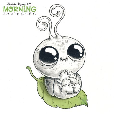 Chris Ryniak - Morning Scribbles #730: Baby Beetle Bug! Morning Scribbles, Chris Ryniak, Cute Monsters Drawings, Arte Doodle, Monster Drawing, Images Kawaii, Cute Monsters, Little Monsters, A Drawing