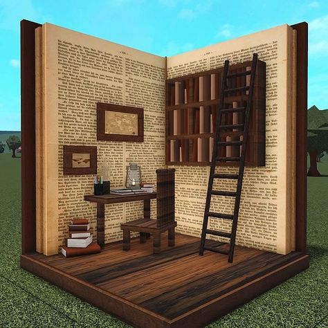 Bloxburg Hall Decorations, Bloxburg Rustic House Ideas, Bloxburg Unique Houses, Bloxburg Bookcase Ideas, Bloxburg Cottage Core House Layout, Bloxburg House Layouts Vintage, Small Cabin Bloxburg, Vintage Bloxburg House Ideas Layout, Cottagecore Bloxburg Bathroom