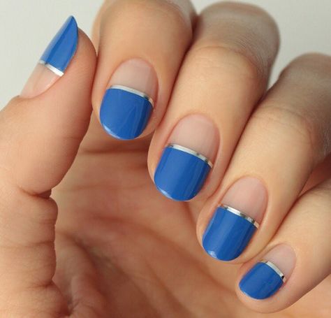 Bright blue! Would grow out well, too Nexgen Nails Colors, Nextgen Nails, Nexgen Nails, Mani Monday, Negative Space Nails, Nail Tutorial, Pink One Piece, Nail Envy, Nails 2020