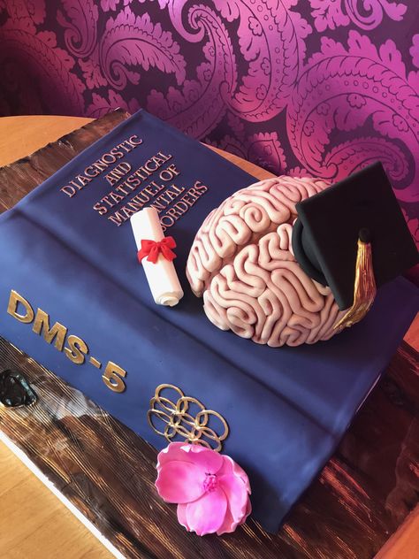 Psychologist Cake Ideas, Psychology Grad Party Ideas, Neuroscience Graduation Party, Psychology Cake Graduation, Psychologist Graduation Party, Psychology Graduation Cakes, Forensic Science Graduation Cake, Psychology Grad Photoshoot, Graduation Cake Psychology