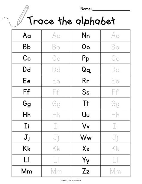 Letter tracing worksheet A to Z for preschoolers and kindergarteners. This activity includes both uppercase and lowercase letters. A To Z Worksheet, Z Worksheet, Free Handwriting Worksheets, Handwriting Worksheets For Kids, Letter Tracing Worksheets, Free Handwriting, Alphabet Tracing Worksheets, Alphabet Worksheets Preschool, Lowercase Alphabet