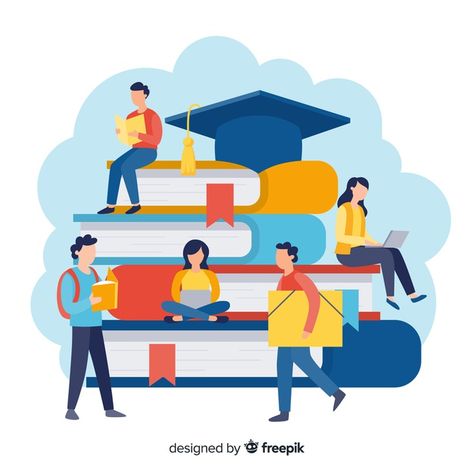 Learning People, School Illustration, Free Education, Wow Art, Graphic Editing, Flat Illustration, Backgrounds Free, Flat Design, Background Design