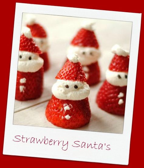 3 Steps and 3 Ingredients a festive holiday fruit platter! Santa has never tasted so sweet! Holiday Fruit Platter, Christmas Party Menu, Strawberry Santas, Santa Snacks, Holiday Fruit, Healthy Cheesecake, Christmas Fruit, Fruit Dishes, Christmas Activities For Kids