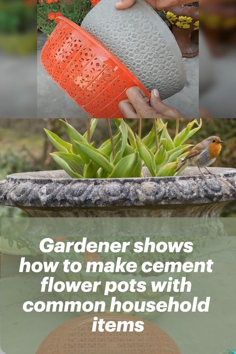 #how #to #make #cement #flower #pots Diy Cement Flower Pots Outdoor, Concrete Flower Pots Diy Cement, Making Cement Planters, How To Paint Concrete Planters, Diy Outdoor Flower Pots, Concrete Pots Diy Planters, Making Cement Pots, How To Make Cement Planters, Diy Cement Pots For Plants