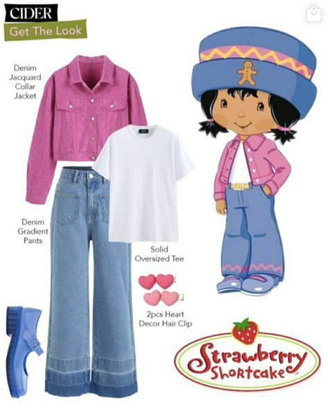 Book Character Costumes Aesthetic, Gingersnap Strawberry Shortcake Costume, Ginger Snap Halloween Costume, 2 Sister Halloween Costumes, Ginger Snap Strawberry Shortcake Costume, Angle Cake Strawberry Shortcake Costume, Strawberry Shortcake Costumes Group, Starberry Shortcake Halloween Costume, Fruit Themed Outfits Aesthetic