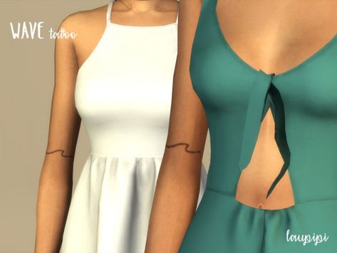 The Sims Resource: Wave Tattoo by Laupipi • Sims 4 Downloads Tattoos Wave, Sims 4 Tattoos, The Sims 4 Skin, Wave Tattoo, Sims 4 Mm Cc, 4 Tattoo, Sims 4 Mm, Sims 4 Downloads, Sims 4 Update