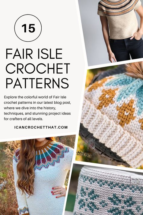 Dive into the world of crochet with these beginner-friendly Fair Isle crochet patterns! From cozy scarves to stylish beanies, each pattern is designed with simplicity in mind. Learn the basics of Fair Isle technique, understand color selection, and enjoy creating beautiful, intricate designs. Perfect for those new to crochet, these patterns will guide you through each step, ensuring a delightful and rewarding crafting experience. Color Work Crochet Patterns, Crochet Color Work, Fair Isle Crochet Pattern, Crochet Fair Isle, Fair Isle Crochet, Crochet Blanket Diy, Crochet Apparel, Adult Gifts, Fair Isle Hat