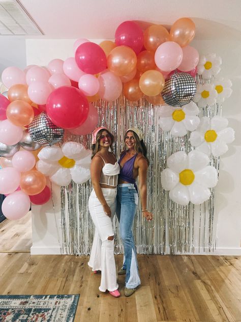 70s Bday Party, Bachellorete Ideas Decor, Bachellorete Ideas, Chicago Bachelorette, Abba Party, Bday Party Ideas, Groovy Bachelorette, 21st Birthday Themes, 80s Birthday