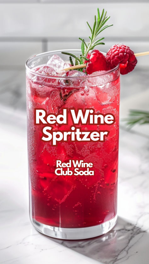 Red Wine Spritzer Red Wine Spritzer Recipe, Red Wine Drink Recipes, Red Wine Cocktail Recipes, Recipes Using Red Wine, Red Cocktails Recipes, Wine Spritzer Cocktails, Red Drinks Alcohol, Club Soda Cocktails, Drink Competition