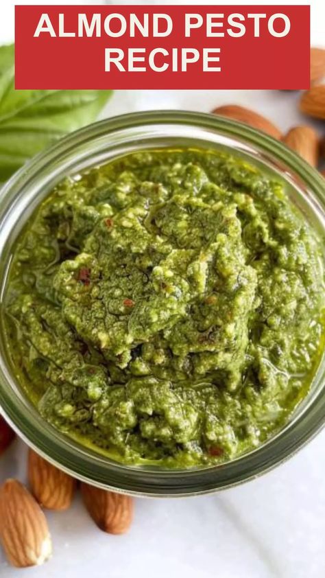 Elevate your dishes with our Almond Pesto, a delightful fusion of almonds and herbs for a flavorful culinary experience. Taste it today! Pesto Recipe Almonds, Basil Pesto With Almonds, Pesto With Almonds, Almond Pesto Recipe, Pesto Recipes, Almond Pesto, Parsley Pesto, Mary Lee, Blanched Almonds