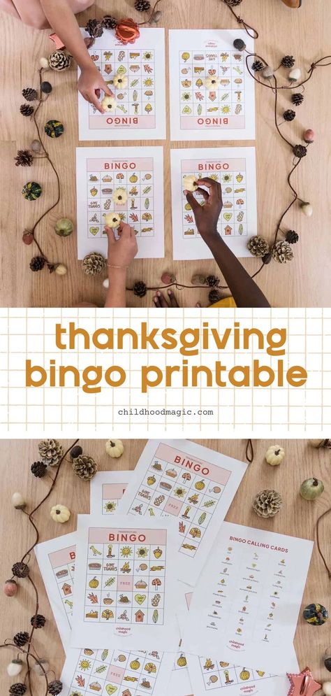 Thanksgiving Bingo Free Printable Game - Childhood Magic Thanksgiving Bingo Free, Bingo Free Printable, Thanksgiving Word Search, Printable Bingo Cards, Thanksgiving Bingo, Free Printable Thanksgiving, Laminating Paper, Thanksgiving Books, Thanksgiving Words