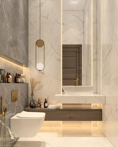 تصميم دورة مياه, Bathroom With Marble, Bathroom Interior Design Luxury, Toilette Design, Luxury Toilet, Bathroom Inspiration Modern, Bathroom Decor Luxury, Washroom Design, Design Blogs