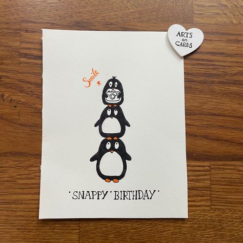 Penguins Drawing, Penguin Drawing, Birthday Cards Diy, Happy Birthday Card, Funny Birthday Cards, Diy Birthday, Birthday Quotes, Happy Birthday Cards, Diy Handmade