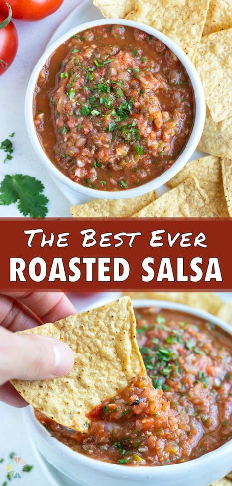 Roasted Tomato Salsa Recipe, Roasted Salsa Recipe, Roasted Salsa, Tomato Salsa Recipe, Roasted Tomato Salsa, Restaurant Style Salsa, Fresh Tomato Recipes, Homemade Salsa Recipe, Mild Salsa