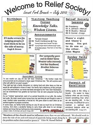 Relief Society Newsletter Ideas  Get Relief Society Ideas at - www.MormonLink.com  "I cannot believe how many LDS resources I found... It's about time someone thought of this!"   - MormonLink.com Church Newsletter Ideas, Relief Society Ideas, Relief Society Newsletter, Relief Society Visiting Teaching, Church Newsletter, Newsletter Ideas, Lds Relief Society, Memphis City, School Advice