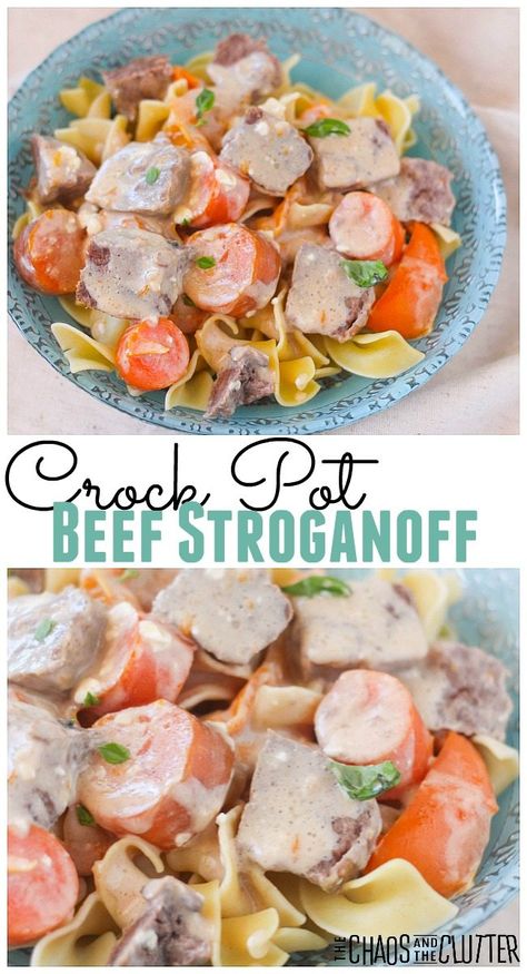 This simple slow cooker beef stroganoff is a hearty meal that includes vegetables and is served over egg noodles. Easy Crockpot Beef Stroganoff, Slower Cooker, Beef Stroganoff Crockpot, Slow Cooker Beef Stroganoff, Ground Beef Stroganoff, Crockpot Dinners, Dump Meals, Chicken Meals, Crockpot Beef