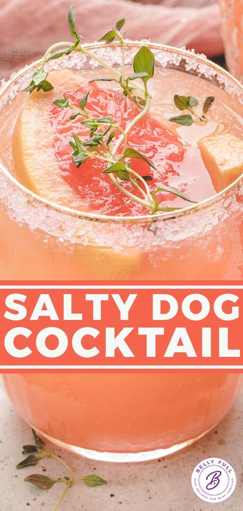 Squirt Drink Cocktail Recipes, Dog Themed Alcoholic Drinks, Tart Cocktails, Salty Dog Drink, Salty Dog Cocktail Recipe, Salty Dog Cocktail, Sweet Drinks Recipes, Dog Cocktail, Yummy Cocktails