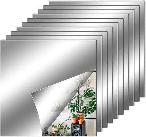 Fantasyon 10 Pack Mirror Wall Stickers, 6 x 6inch Self Adhesive Flexible Non Glass Mirror Plastic Sticky Mirror Tiles, Mirror Stickers for Home Wall Decoration : Amazon.co.uk: DIY & Tools Stickers For School, Glass Mirror Tiles, Wardrobe Storage Cabinet, Mirror Ceiling, Plastic Mirror, Spiegel Design, Dining Table Centerpiece, Mirror Stickers, Mirror Wall Stickers