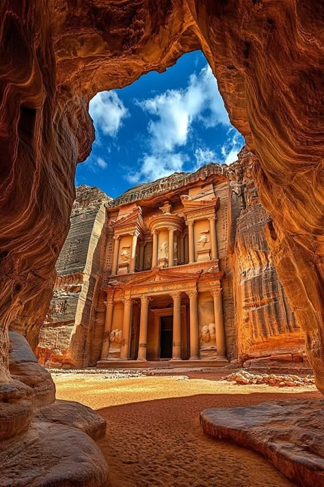 "Explore the rose-red city of Petra! 🏜️🌟 Marvel at the stunning rock-cut architecture and ancient history of Jordan’s most iconic site. 🏛️❤️ #Petra #Jordan #AncientWonders" City Of Petra, Petra Jordan, Roman City, Desain Lanskap, Hidden Places, Mysterious Places, Countries To Visit, Dream Travel Destinations, Famous Landmarks