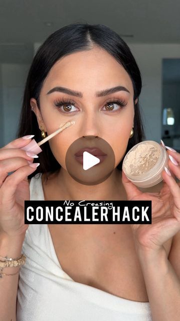 Christen Dominique on Instagram: "A no Crease Concealer hack that actually works🤯 Ib: @jadesian22 you did that!  Concealer & Hydrating Setting Powder @dominiquecosmetics   #concealerhack #makeup #makeuptips #makeuphacks #makeuptutorial #concealer" How To Make Concealer Not Crease, How To Keep Concealer From Creasing, How To Apply Concealer For Beginners, How To Choose Concealer Color, Concelear Makeup Placement, How To Put On Concealer, How To Put Concealer On, Concelear Makeup Best, Concealer Only Makeup Look