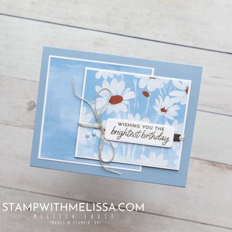 Stampin' Up! Fresh as a Daisy Birthday Card Daisy Birthday Card, Pinterest Cards, Cheerful Daisies, Daisy Birthday, Stampin Up Birthday Cards, Fresh As A Daisy, Daisy Cards, Fishing Cards, Embossed Cards