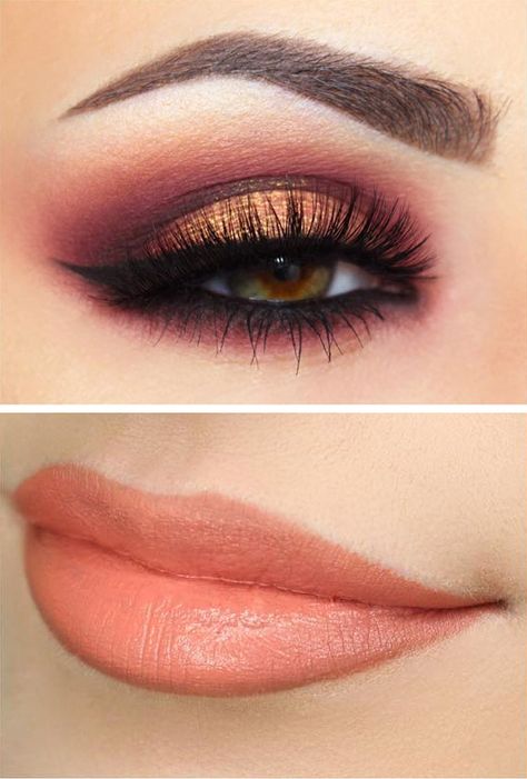 look ojos labios coral color pantone 2019 Coral Dress Makeup, Coral Makeup Looks, Uñas Color Coral, Coral Makeup, Coral Pantone, Kylie Lipstick, Color Pantone, Most Beautiful Eyes, Beautiful Eye Makeup