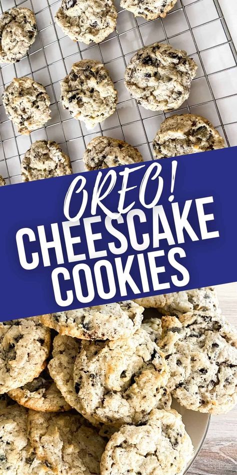 OREO CHEESECAKE COOKIES - It Is a Keeper Cheesecake Cookies Recipes, Cheesecake Cookie, Oreo Cookie Recipes, Oreo Cheesecake Cookies, Cheesecake Oreo, Delicious Slow Cooker Recipes, Oreo Flavors, Weekly Meals, How To Make Cheesecake