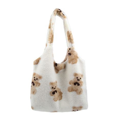 PRICES MAY VARY. Soft Material: Cute tote bag made of high-quality plush fabric, soft and comfortable touch. Polyester lining, durable and tear resistant. Dimension: Size--16.1"*14.5''"*0.9"(L*H*W). Fluffy tote bag big enough to hold all your necessities, such as phone, ipad, book, magazine, glasses, wallet, cosmetics, umbrella, tissues and other items. Comes with 2 small compartment for cards, keys, coin. Cute Design: Cute bear pattern with fluffy plush fabric, let you stand out from the crowd. Fluffy Bag Aesthetic, Teddy Bear Purse, Basketball Purse, Bear Purse, Shoulder Bag Aesthetic, Japanese School Bag, Fluffy Teddy Bear, Fluffy Bag, Women's Bags By Material