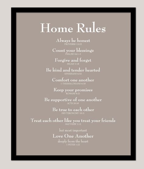 Scripture Sign Family Rules Poster House Rules Home by karimachal Home Rules, Poster House, Blessing Quotes, Rules Poster, Proverbs 12, Scripture Signs, Family Rules, Scripture Print, Blessed Quotes