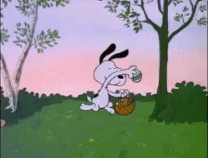 Snoopy Video, Easter Beagle Charlie Brown, Snoopy Easter Beagle, Egg Gif, Happy Easter Gif, Easter Friday, Snoopy Und Woodstock, Easter Beagle, Friday Dance