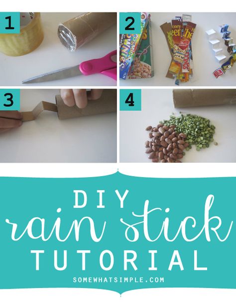 Such a fun kid's activity! How to make a rain stick from SomewhatSimple.com Diy Rain Stick How To Make, Rain Sticks Craft, How To Make Rain Sticks, Rain Sticks Diy, Diy Rain Sticks For Kids, How To Make A Rain Stick, Rain Sticks For Kids, Diy Rain Stick, Diy Paper Art