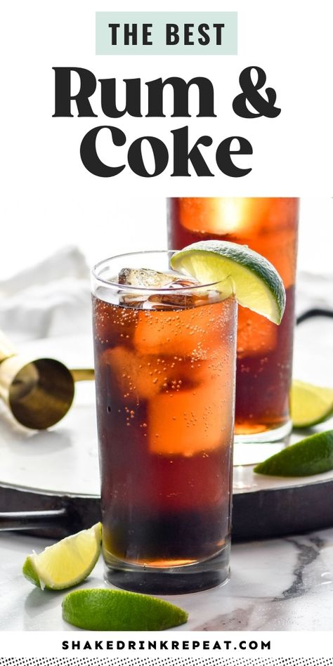 Coke Recipes, Rum And Coke, Barbeque Sauce Recipe, Coke Drink, Alcoholic Punch Recipes, Good Rum, Rum Recipes, Classic Cocktail Recipes, Yummy Alcoholic Drinks