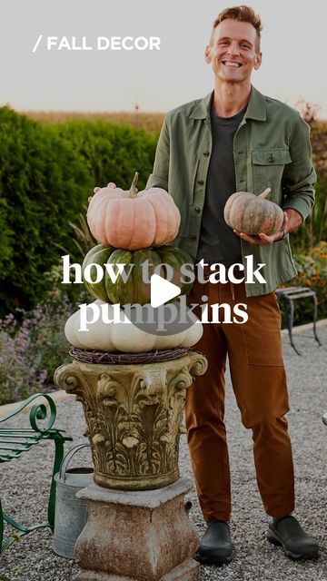 Stack Pumpkins, Pumpkin Stacks, Kaleb Wyse, Fall Urn, Wyse Guide, Pumpkin Stack, Pumpkin Planter, India Hicks, Pumpkin Display