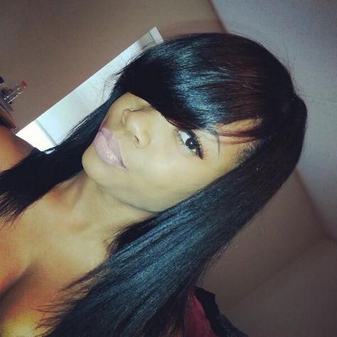 Bangs Side Bang Sew In, Bob With Side Swept Bangs, Side Swoop, Swoop Bangs, Bangs Side, Cabello Afro Natural, Straighten Hair, Hair Steamers, Twisted Hair