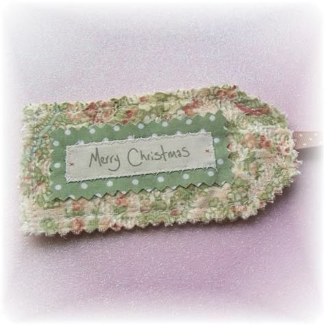 User | tamarajayne | Submitted | Craft Juice Fabric Christmas Tags, Fabric Gift Tags, Candyland Wreath, Vintage Buttons Crafts, Homemade Tags, Gift Bags Diy, Fabric Gift Wrap, Scrapbook Gift, Fabric Cards