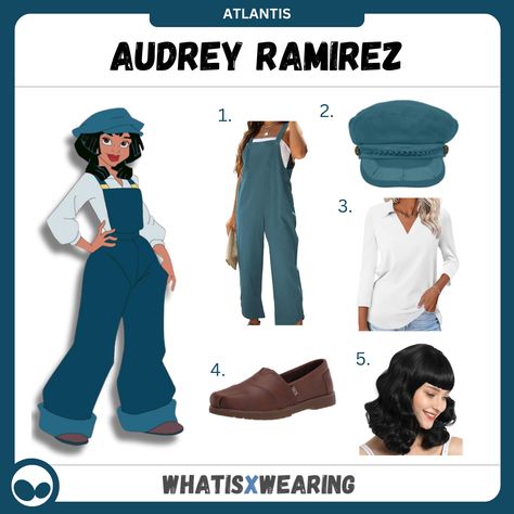 Dress like Audrey Ramirez from Atlantis: The Lost Empire with our easy step-by-step costume guide for women! Audrey From Atlantis Costume, Audrey Rocio Ramirez Costume, Atlantis Audrey Ramirez, Audrey From Atlantis, Audrey Atlantis Costume, Atlantis The Lost Empire Costume, Audrey Ramirez Costume, Atlantis The Lost Empire Characters, Atlantis The Lost Empire Audrey