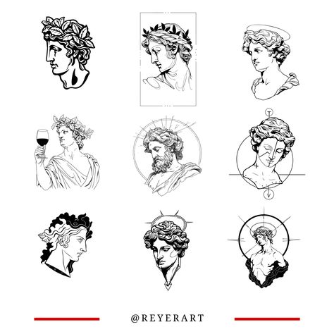 Apollo Tattoo Design, Tattoo Greek Mythology, Apollo Tattoo, Greece Tattoo, Statue Tattoo, Greek Mythology Tattoos, Fantasy Tattoos, Mythology Tattoos, E Tattoo