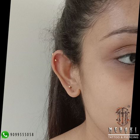 Helix & upper lobe piercing #painless #safe #sterile #easy #quickprocess #bodypiercing #helix #upperlobepiercing #upperlobe #earpiercing #earpiercer #bodypiercer #piercer #piercersofinstagram #helixpiercing #merakitattooindia #ahmedabad_instagram #ahmedabad #Gujarat #india visit studio for painless & safe body piercing contact us call/whatsapp : 9099555058 Upper Ear Piercing, Upper Lobe Piercing, Upper Lobe, Lobe Piercing, Helix Piercing, Bridal Gold Jewellery, Call Whatsapp, Ahmedabad, Helix