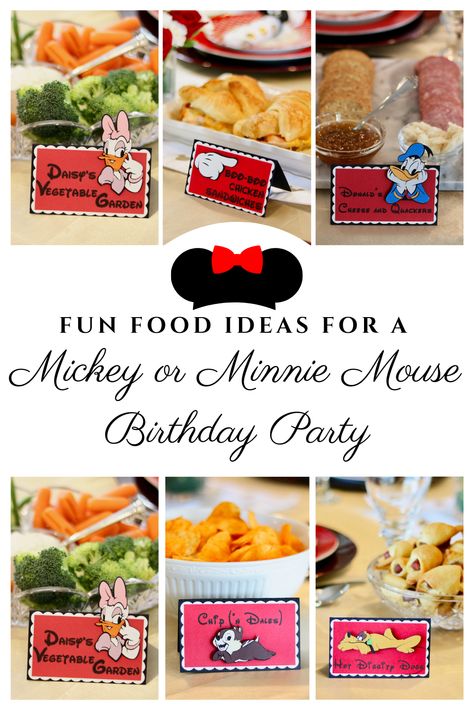 Mickey Mouse Party Fruit Tray, Minnie Mouse Pizza Party, Minnie Mouse Food Labels, Minnie Food Ideas, Minnie Mouse Party Desserts, Minnie Mouse Themed Birthday Party Food, Oh Toodles Birthday Food, Minnie And Mickey Birthday Party Ideas, Twodoodles Birthday Party Food